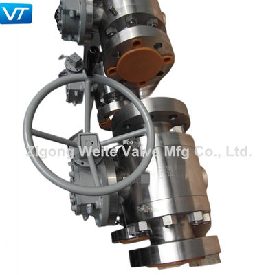 Van de de Kogelklepversnellingsbak van 1500LB F316 Roestvrij staal Van een flens voorzien Actuator 4 Duimf316 Kogelklep