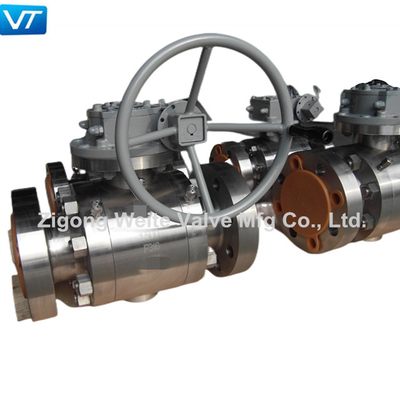 Van de de Kogelklepversnellingsbak van 1500LB F316 Roestvrij staal Van een flens voorzien Actuator 4 Duimf316 Kogelklep